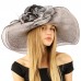 Summer Kentucky Derby Side Flip 7" Brim Layer Floppy Flower Feathers Hat  eb-53916244